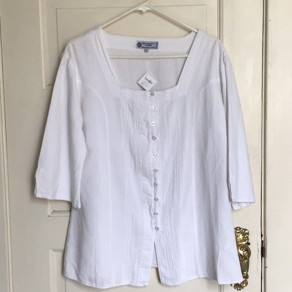 White Cotton Boho Top from Peru